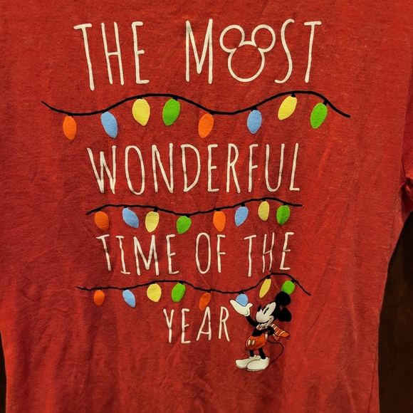 Disney Most Wonderful Time of Year T-shirt Tee Mickey Mouse Holiday Christmas - Picture 2 of 5